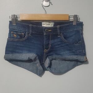Abercrombie & Fitch Shorts Girl's Size 16 Jean Denim Blue Distressed Cuffed